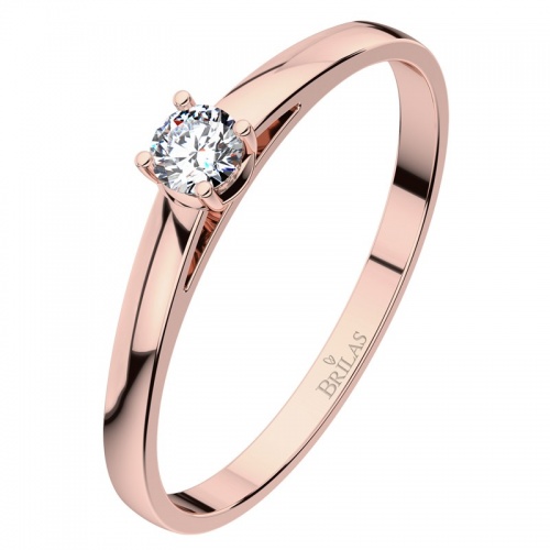 Diona R Briliant (4 mm) - jemný zásnubní prsten z růžového zlata