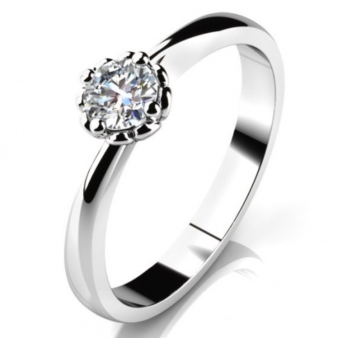 Helios White-nadčasový zásnubní prsten z bílého zlata