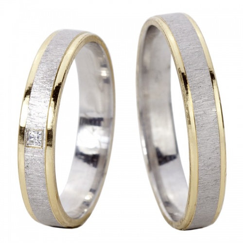 Suki Colour GW-exkluzivní snubní prsteny z bíložlutého zlata