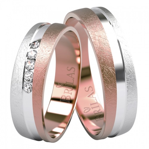 Bettino Colour RW Briliant snubní prsteny z kombinovaného zlata