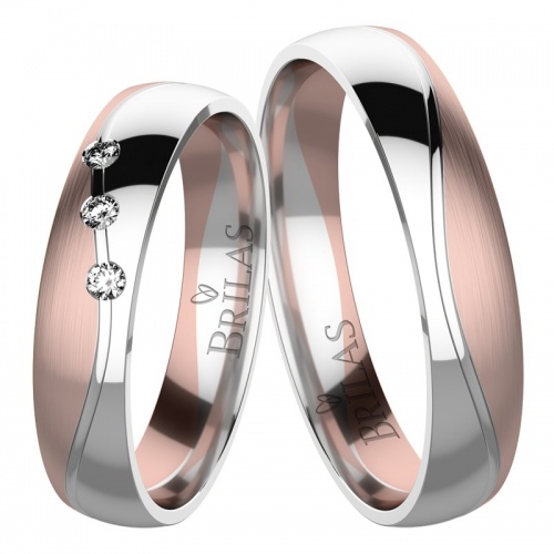Rosie Colour RW snubní prsteny z kombinovaného zlata