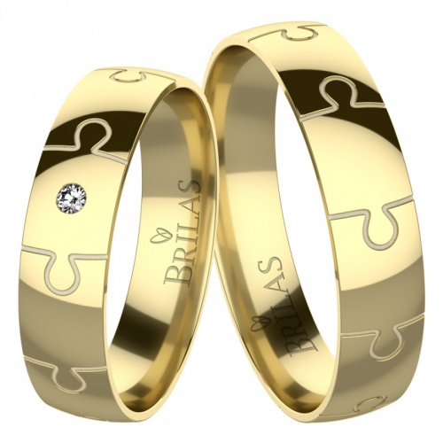 Puzzle Gold  snubní prsteny pro mladé páry