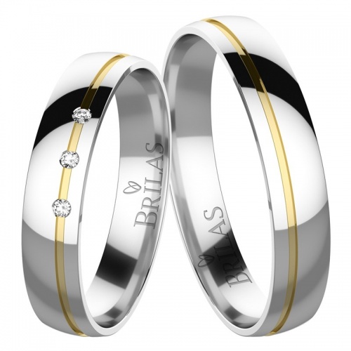 Dominika Colour GW elegantní snubní prsteny v kombinaci žlutého a bílého zlata