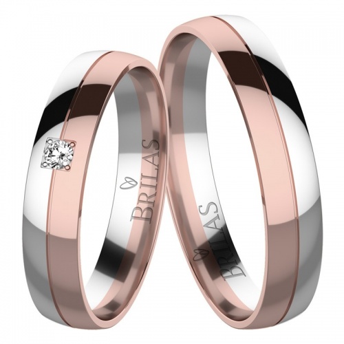 Korina Colour RW elegantní snubní prsteny v kombinaci červeného a bílého zlat