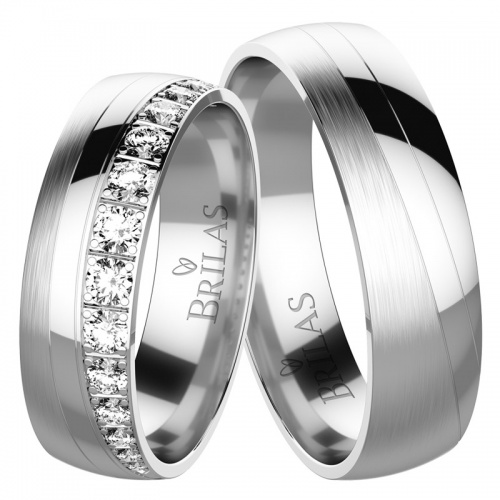 Miran White snubní prsteny z bílého zlata