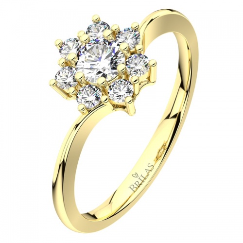 Arleta Gold honosný zásnubní prsten ze žlutého zlata