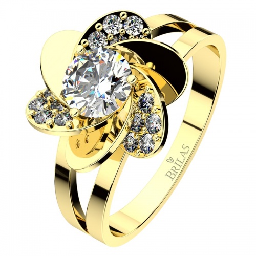 Azureta Gold robustní zásnubní prsten ze žlutého zlata