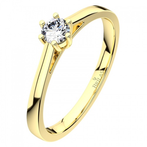Helena G Briliant III. naprosto nádherný zásnubní prsten ze žlutého zlata