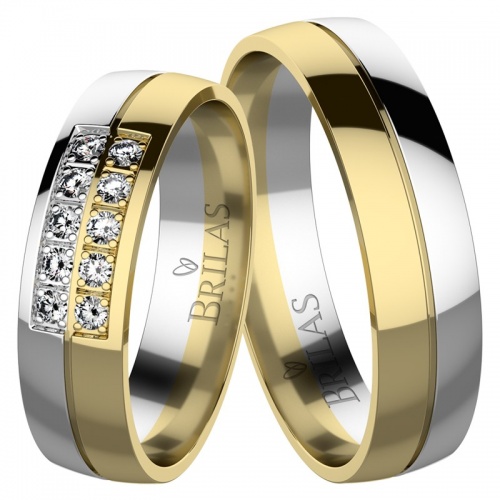 Simonetta Colour GW kombinované snubní prsteny ze žlutého a bílého zlata