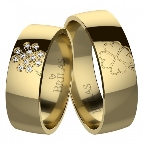 Štístko Gold Briliant snubní prsteny ze žlutého zlata