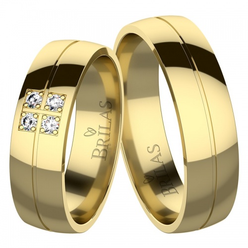 Anabela Gold Briliant snubní prsteny ze žlutého zlata