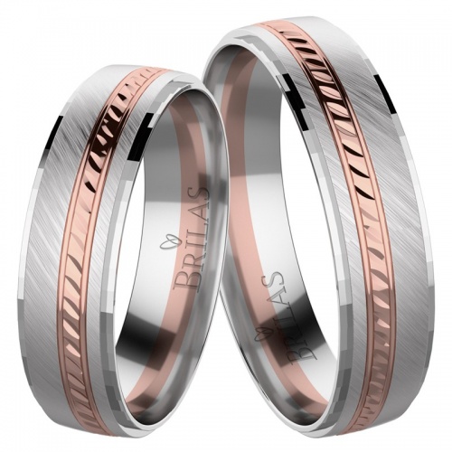 Romana Colour RW snubní prsteny z červeného a bílého zlata