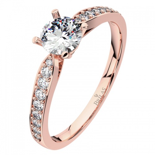 Angelina Red rozkošný zásnubní prsten z růžového zlata