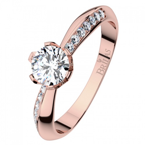 Michaela R Briliant prsten z růžového zlata