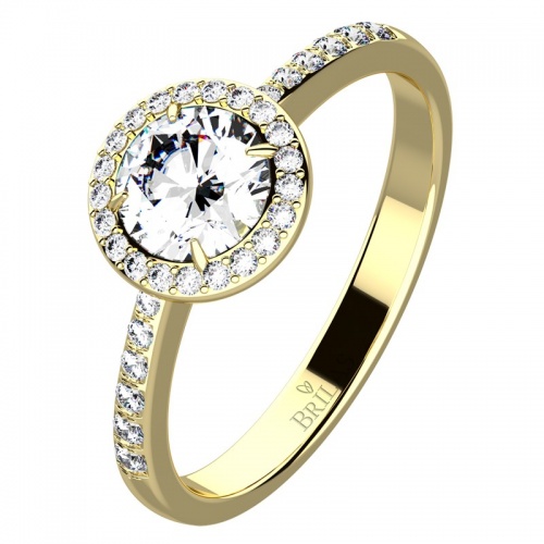 Eva Gold Briliant zlatý prsten zdobený kamínky