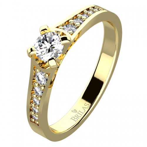 Patricie Gold Briliant zlatý prsten zdobený kamínky