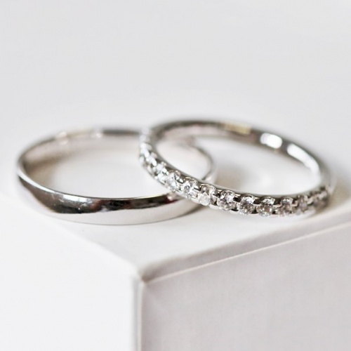 Alvina White snubní prsteny z bílého zlata