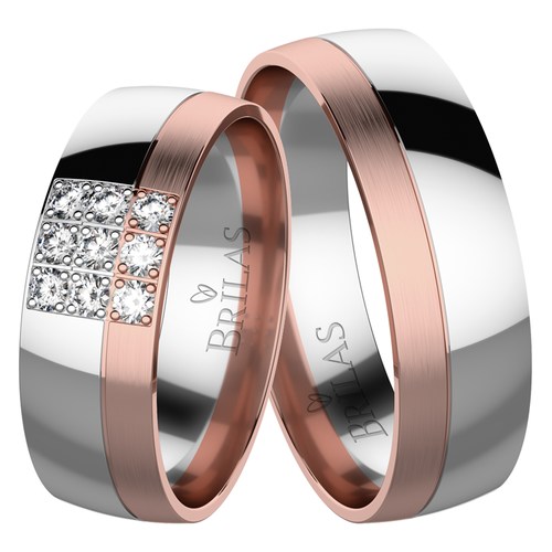 Oria Colour RW zlaté svatební prsteny v kombinaci dvou barev