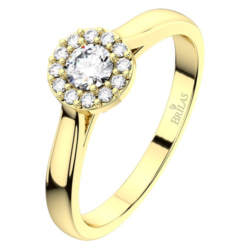 Jasněnka Princess G Briliant zásnubní prsten ze žlutého zlata