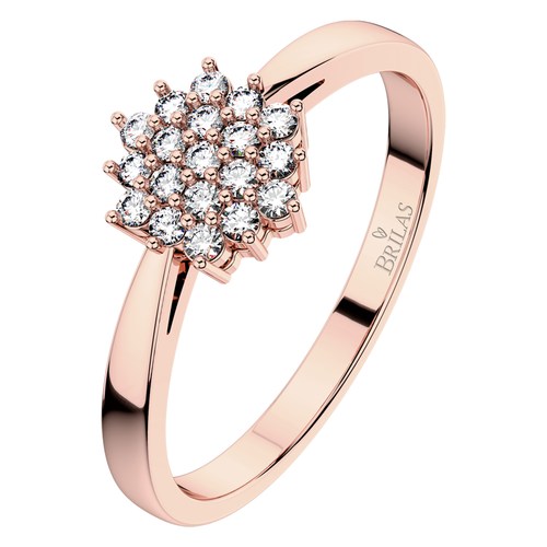 Krasomila Princess Red zásnubní prsten z růžového zlata