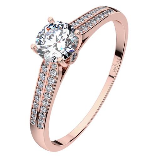 Harmonia R Briliant zásnubní prsten z růžového zlata s brilianty