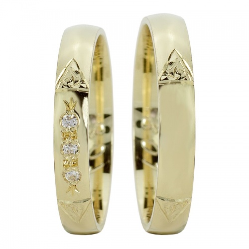 Kasandra snubní prsteny ze žlutého zlata