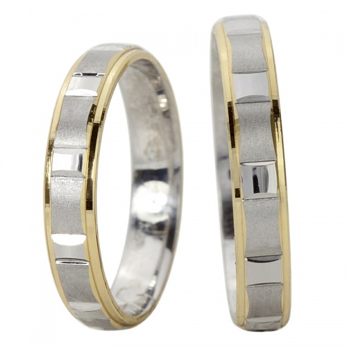 Sersa Colour GW netradiční snubní prsteny v bíložlutém zlatě