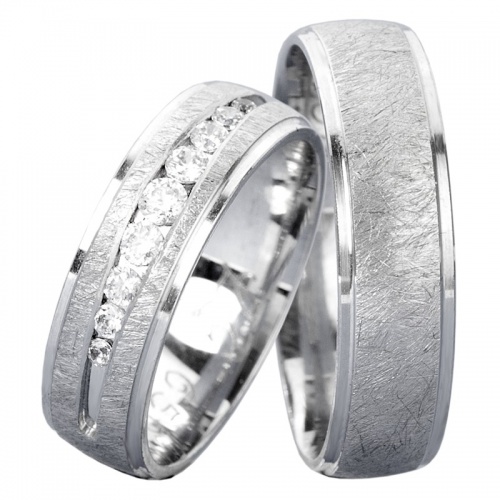 Latif White snubní prsteny z bílého zlata