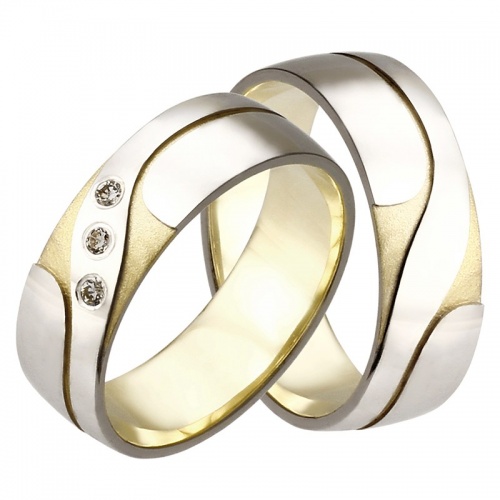 Lorena Colour GW  snubní prsteny z bílého a žlutého zlata