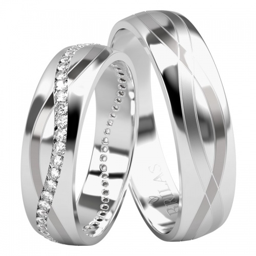 Alia White snubní prsteny z bílého zlata